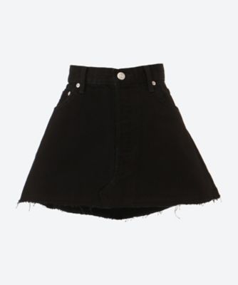 ＜HOLIDAY (Women)＞ＤＡＭＡＧＥ　ＤＥＮＩＭ　ＭＩＮＩ　ＳＫＩＲＴ（ＢＬＡＣＫ）　２５２０２０１７