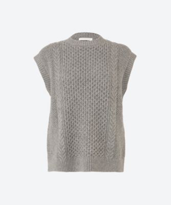 CABLE WOOL KNIT VEST UDF25805