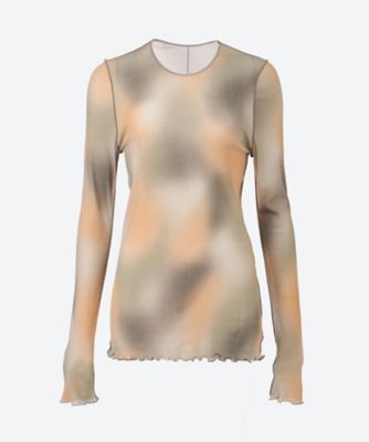 HAKUJI (Women)/ハクジ Ｂｌｕｒ－ｐａｉｎｔｅｄ　ｐｒｉｎｔ　ｒｉｂ　ＬＳ　ＰＯ　Ｈ２３２５６５
