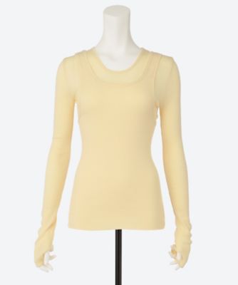 HAKUJI (Women)/ハクジ Wool rib layered LS PO H232549 CREAM トップス【三越伊勢丹/公式】