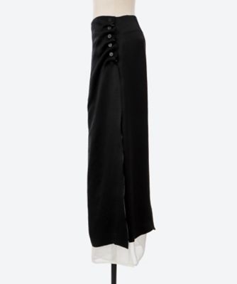 ACETATE SATIN LAYERED WRAP SKIRT K