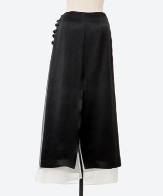 ACETATE SATIN LAYERED WRAP SKIRT K