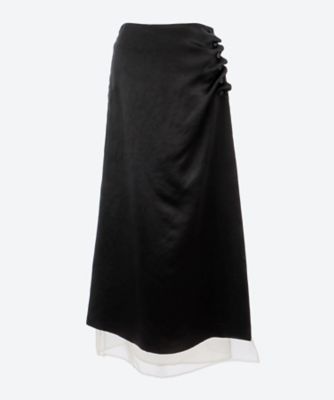 ＜KAYLE (Women)＞ＡＣＥＴＡＴＥ　ＳＡＴＩＮ　ＬＡＹＥＲＥＤ　ＷＲＡＰ　ＳＫＩＲＴ　Ｋ―１８０４