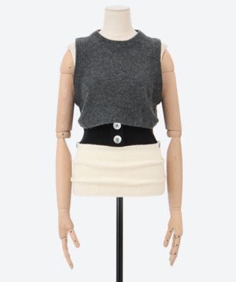 KAYLE (Women)/ケイル WOOL VEST WAIST WARMER SET K―1703 CHARCOAL トップス【三越伊勢丹/公式】