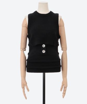 KAYLE (Women)/ケイル WOOL VEST WAIST WARMER SET K―1703 BLACK トップス【三越伊勢丹/公式】