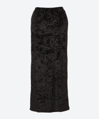 SIMONE WILD (Women)/シモーネ ワイルド STUD VELVET LOW―WAIST LONG SKIRT black ロングスカート【三越伊勢丹/公式】
