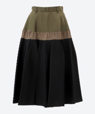 ＜ODAKHA (Woman)＞ｃｏｍｂｉｎａｔｉｏｎ　　ｐｌｅａｔｅｄ　ｔｗｅｅｄ　ｓｋｉｒｔ　ＯＨ２５ＡＷ―ＳＫ０２