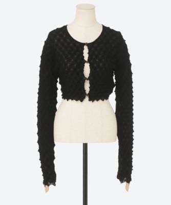 OPEN SESAME CLUB (Woman)/オープンセサミクラブ ice cotton short cardigan OCF25103 BLACK トップス【三越伊勢丹/公式】