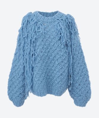 ＜OPEN SESAME CLUB (Woman)＞ｗｏｏｌｌｙ　ｆｒｉｎｇｅ　ｖｏｌｕｍｅ　ｔｏｐｓ　ＯＣＦ２５１１９