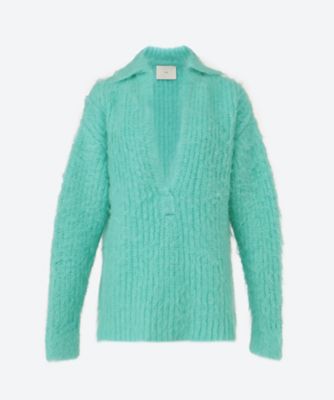 ＜TAN (Women)＞ＭＯＨＡＩＲ　ＡＬＰＡＣＡ　ＯＰＥＮ　ＣＯＬＬＡＲ　ＴＯＰ　ＴＡＮ２５ＦＷ－１７