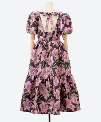 Floraison Jacquard Midi Dress