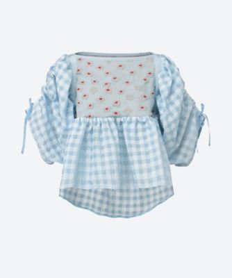 ＜ODAKHA (Woman)＞ｗａｔｅｒ　ｍｏｓａｉｃ　ｐｕｆｆ　ｔｏｐ　ＯＨ２６ＳＳ―ＳＨ０３