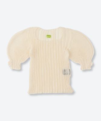 ＜ODAKHA (Woman)＞ｆｌｏｗｅｒ　ｔｉｌｅ　ｓｌｅｅｖｅ　ｋｎｉｔ　ＯＨ２６ＳＳ―ＷＧ０３