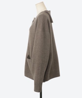 新宿伊勢丹購入STONE  グレー ニットセーター ジップアップM 伊勢丹新宿店別注 WITH A NECK CARDIGAN ST