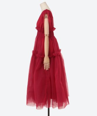 Rouge Tulle Midi Dress