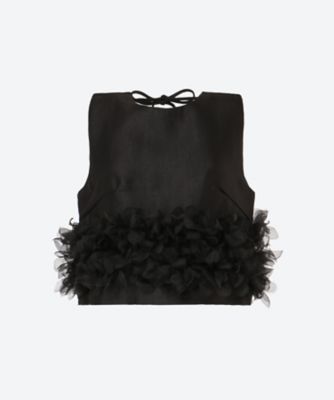 ＜sister jane (Women)＞Ｐｌｕｍｅ　Ｏｒｇａｎｚａ　Ｔｏｐ　３２ＳＪ０３ＴＯ６０９ＢＬＫ