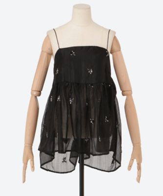 ＜sister jane (Women)＞Ｌｏｌａ　Ｅｍｂｅｌｌｉｓｈｅｄ　Ｔｏｐ　３２ＳＪ０３ＴＯ６１１ＢＬＫ