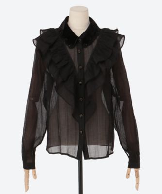 ＜sister jane (Women)＞Ｋｅｌｌｙ　Ｒｕｆｆｌｅ　Ｂｌｏｕｓｅ　３２ＳＪ０３ＢＬ１２８３ＢＬＫ