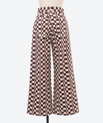 【FARFETCHタグ付き】PHILIPPPLEIN ハイウエスト レースパンツ Checkered High Waist Wide Pants