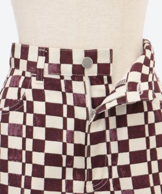 Checkered High Waist Wide Pants