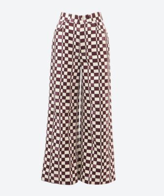 ＜PHEENY (Women)＞Ｃｈｅｃｋｅｒｅｄ　Ｈｉｇｈ　Ｗａｉｓｔ　Ｗｉｄｅ　Ｐａｎｔｓ　ＰＳ２６―ＰＴ０４