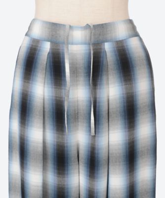 Rayon Ombre Check Gathered Pants 