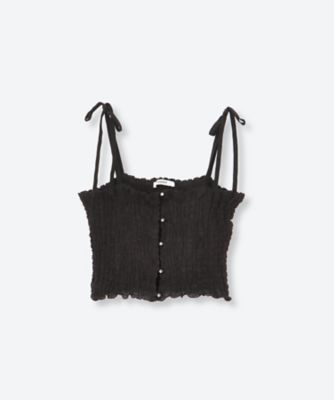 PHEENY / フィーニー　キャミソール BLACK PHEENY/COTTON SHIRRING CAMISOLE(BLACK)