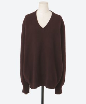 PURE CASHMERE KNIT V NECK LS ST．1474