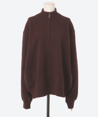 PURE CASHMERE KNIT HALF ZIP LS ST