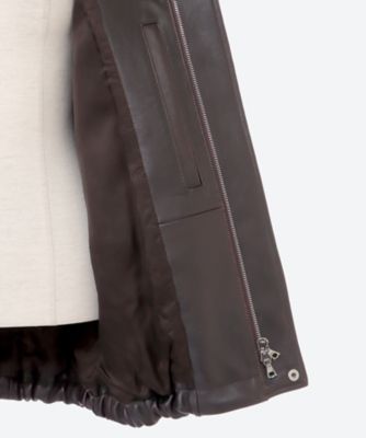 SHEEP LEATHER ZIP SHORT JACKET ST