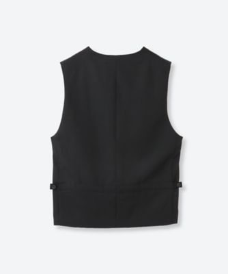 WOOL GABARDINE BELTED VEST ST．1418 