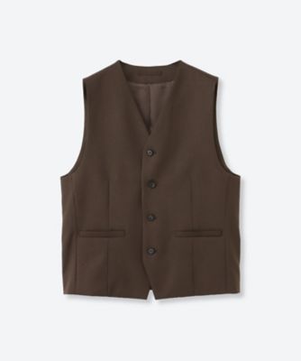 WOOL GABARDINE BELTED VEST ST．1418