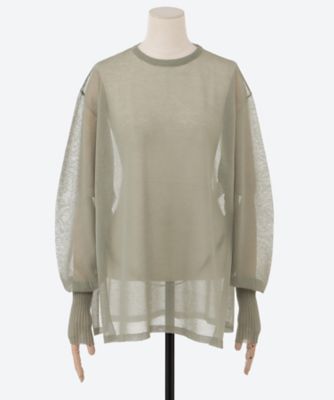 美品 Sheer Slit Sleeve プルオーバー Deuxieme Classe（ドゥーズィエムクラス）の「*Sheer Slit Sleeve プル