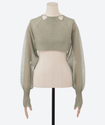 SHEER SHORT CARDIGAN 26SSAC―005 | A