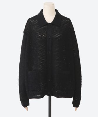 Mesh Knit Shirt Cardigan 