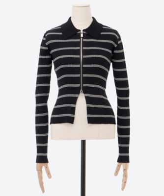 16G RIB DOUBLE ZIP CARDIGAN 26SKN