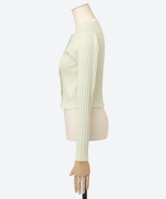 COTTON EYELET RIB CARDIGAN 26SCT