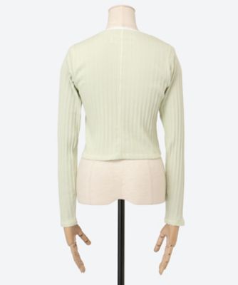 COTTON EYELET RIB CARDIGAN 26SCT