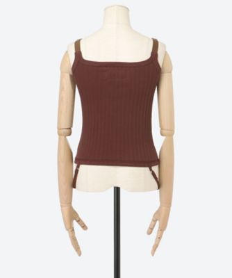 COTTON EYELET RIB UP DOWN CAMISOLE