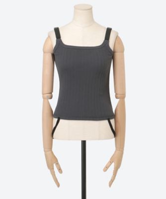 COTTON EYELET RIB UP DOWN CAMISOLE