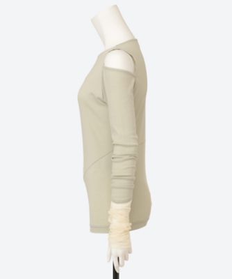 muller of yoshiokubo ミュラーオブヨシオクボ DIAGONAL LONG SLEEVE TOP MLS26103 White 38 表地 綿100 別布 ポリエステル100 レディース トップス