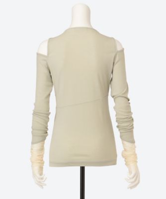 DIAGONAL LONG SLEEVE TOP MLS26103