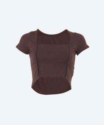 ＜TAN (Women)＞ＢＡＮＤＥＡＵ　ＦＲＯＮＴ－ＢＡＣＫ　ＳＭＯＯＴＨ　ＪＥＲＳＥＹ　ＴＥＥ　ＴＡＮ２６ＳＳ―１８