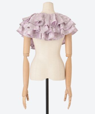 embroidery frill neck F26S26 | FUMIE