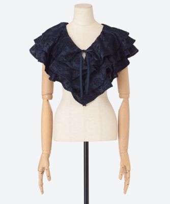 embroidery frill neck F26S26 | FUMIE