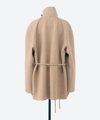 COWL NECK RAGLAN HANDMADE HALF COAT