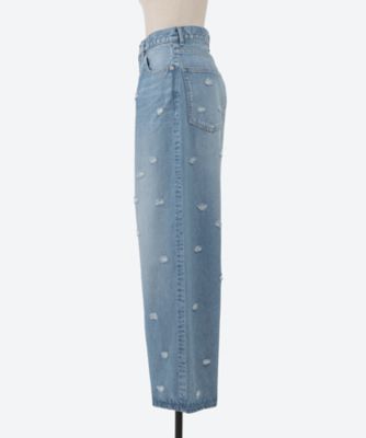 Dot Hole Denim Pants ID―PT57 | INSCRIRE