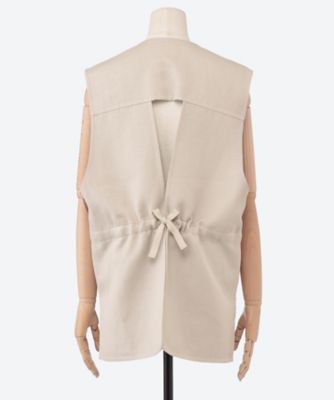 ベスト Cotton Linen Rever Pocket Vest