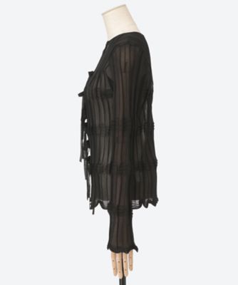 OPENSESAMECLUB sheer flow cardigan BLACK SHEER FLOW CARDIGAN 