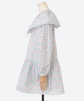 FLOWER BIG COLLAR MINI DRESS